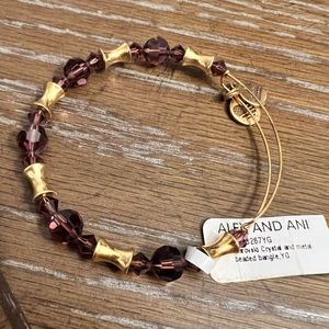NWT! Deep purple and gold beaded alex and ani bracelet